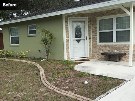 Front walkway before